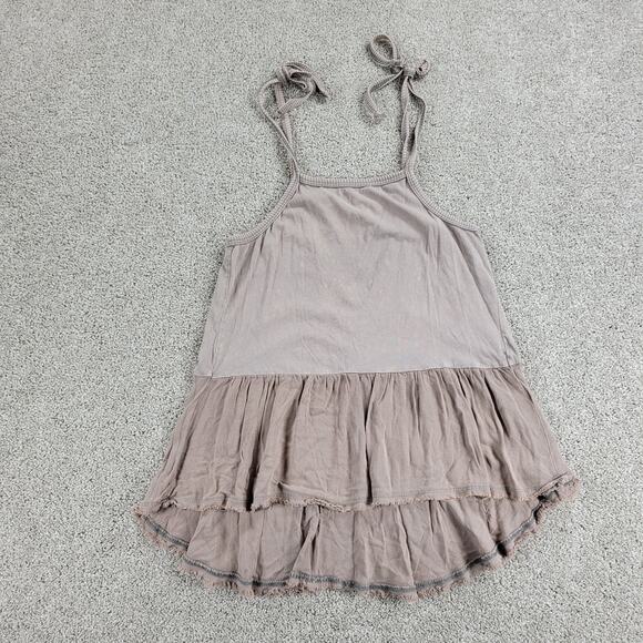 Altar'd State Flowy Tank Top Womens S Pink Stretch Ruffled Adjustable Tie Straps - Picture 1 of 12